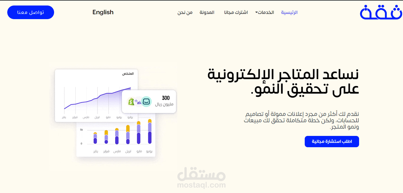 شركة ثقة للتسويق الالكترونى (موقع تعريفى)