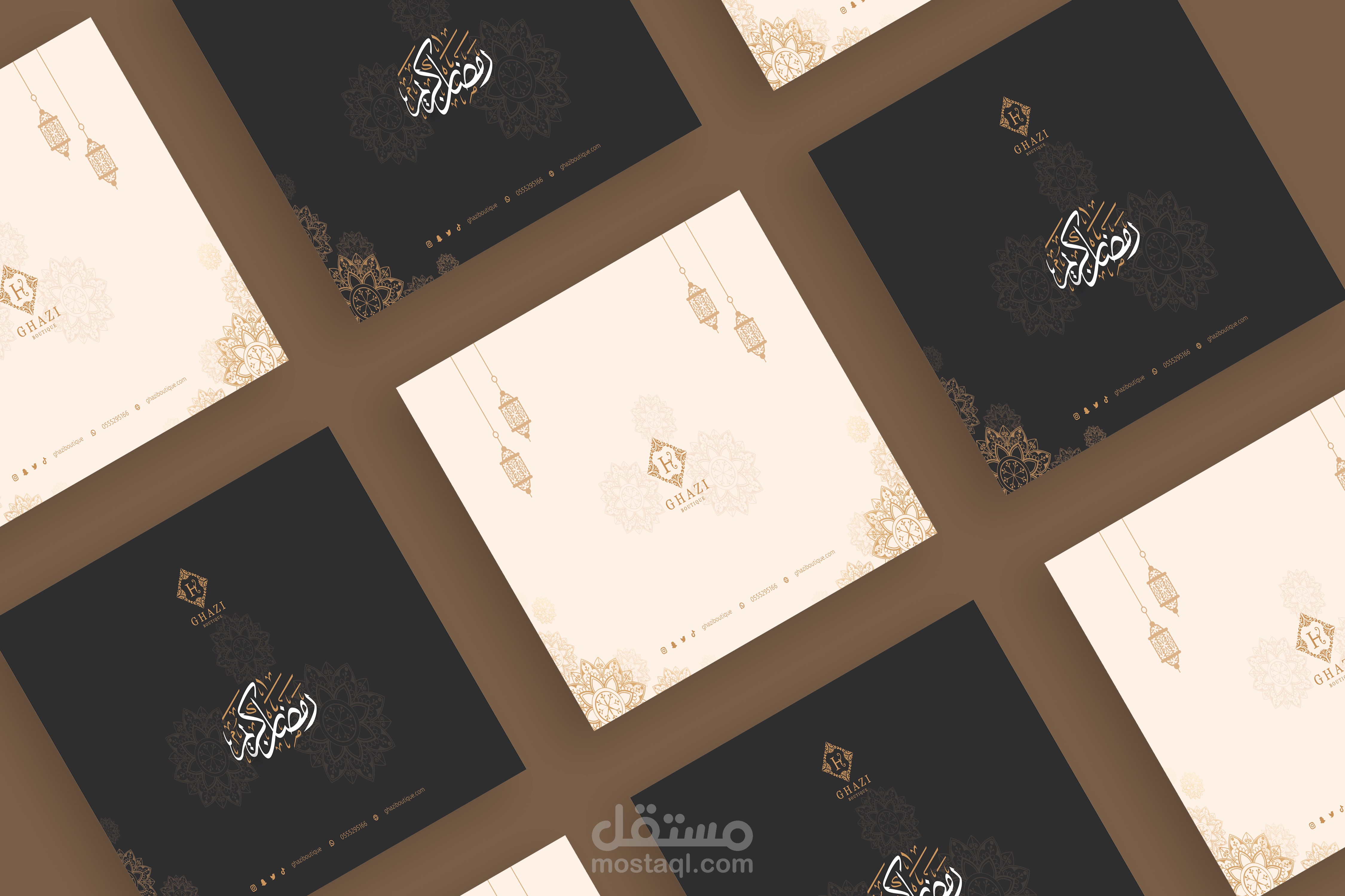 تصميم "بطاقات تهنئة" بمناسبة رمضان