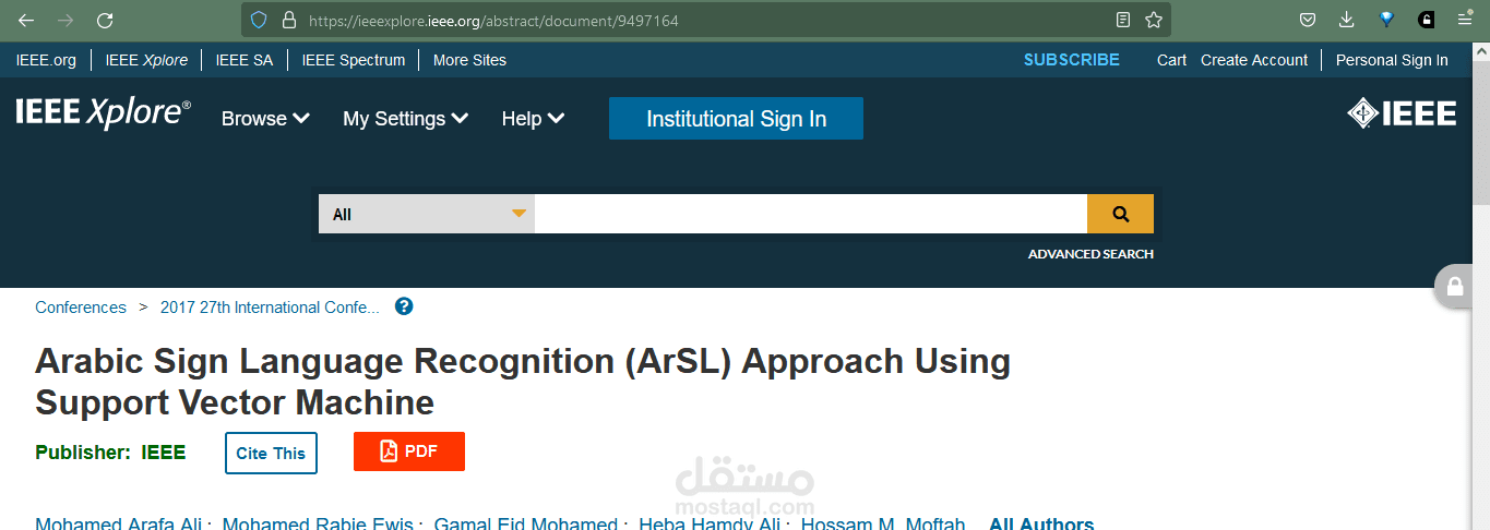 Arabic Sign Language Recognition (ArSL) Approach Using Support Vector Machine