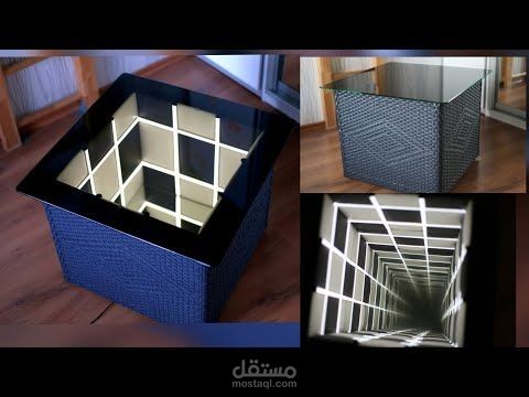 تصميم وتنفيذ led infinity mirror table