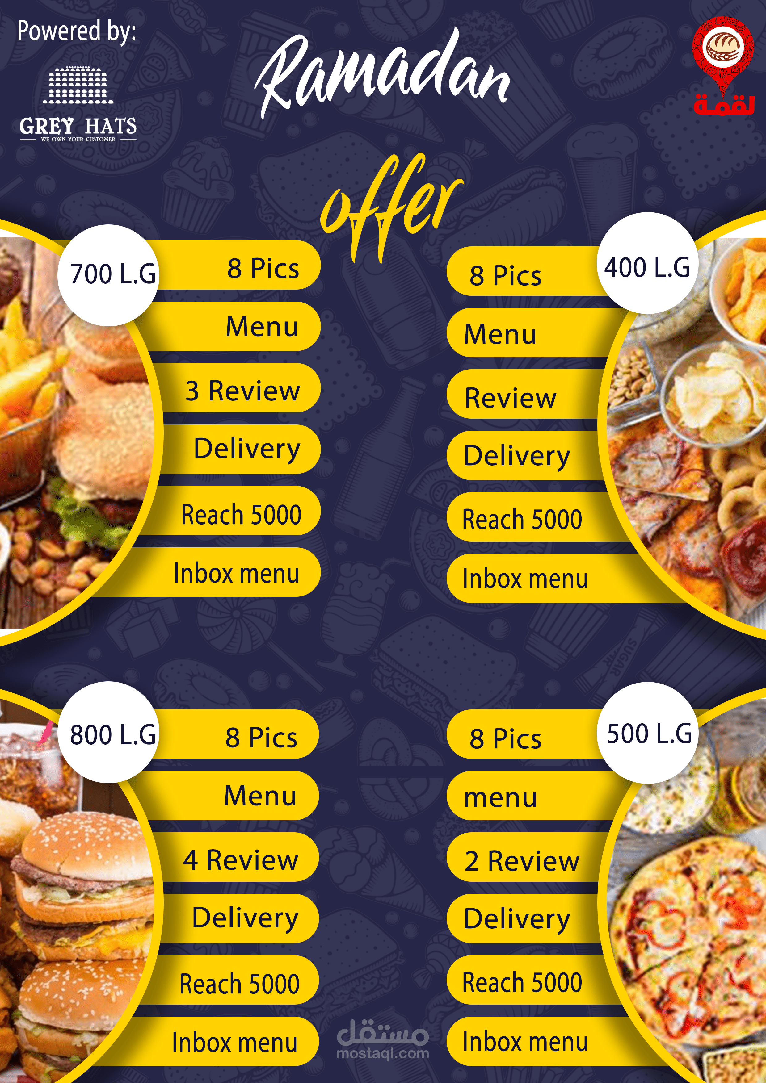 package menu for restaurants