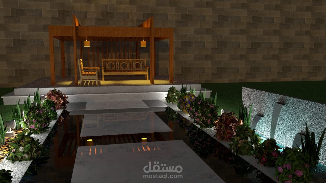 تصميم برجوله بممر رخامى