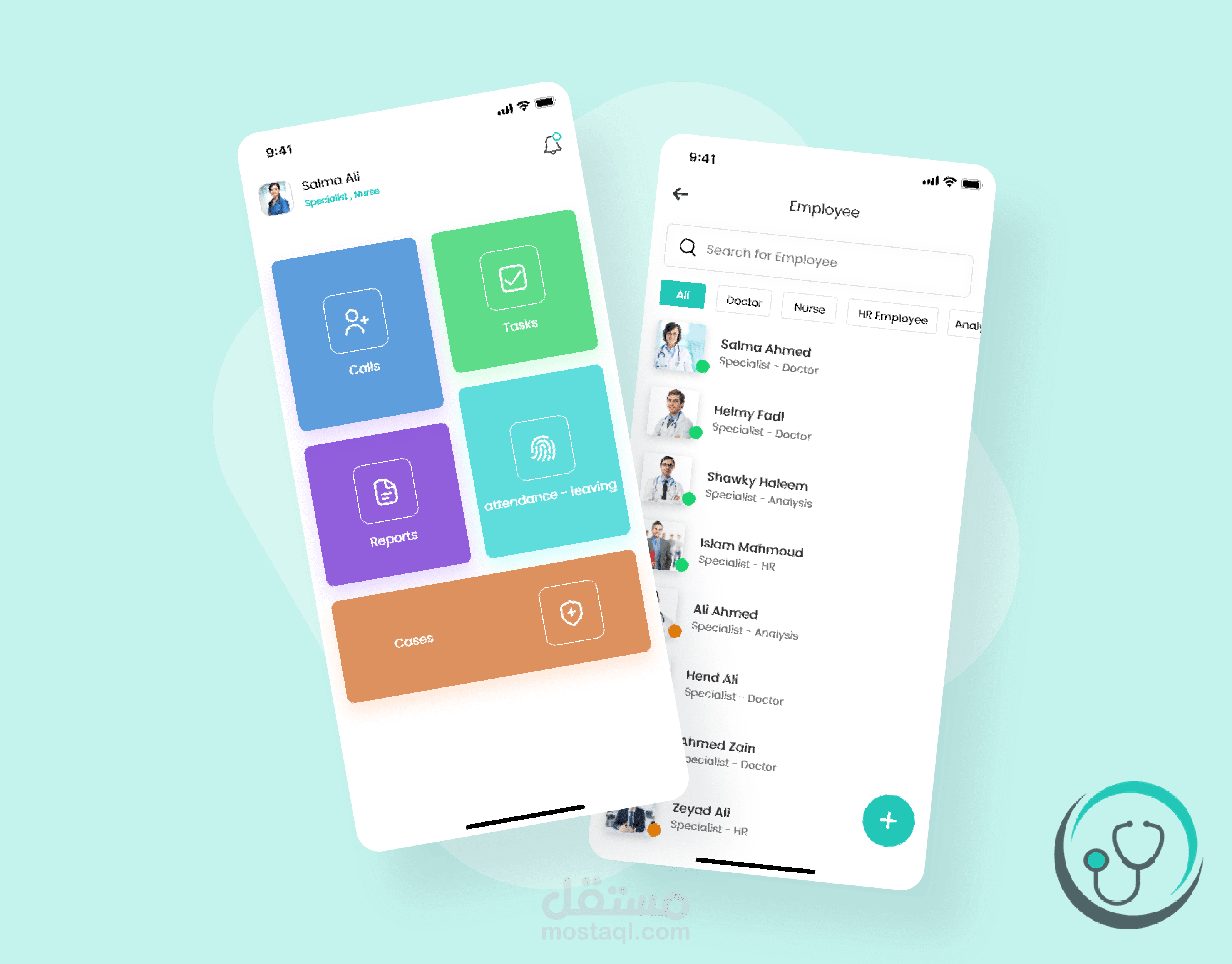 تطبيق تحكم كامل مستشفى(دكتور - ممرض - اشعه - مدير - hr - تقارير)