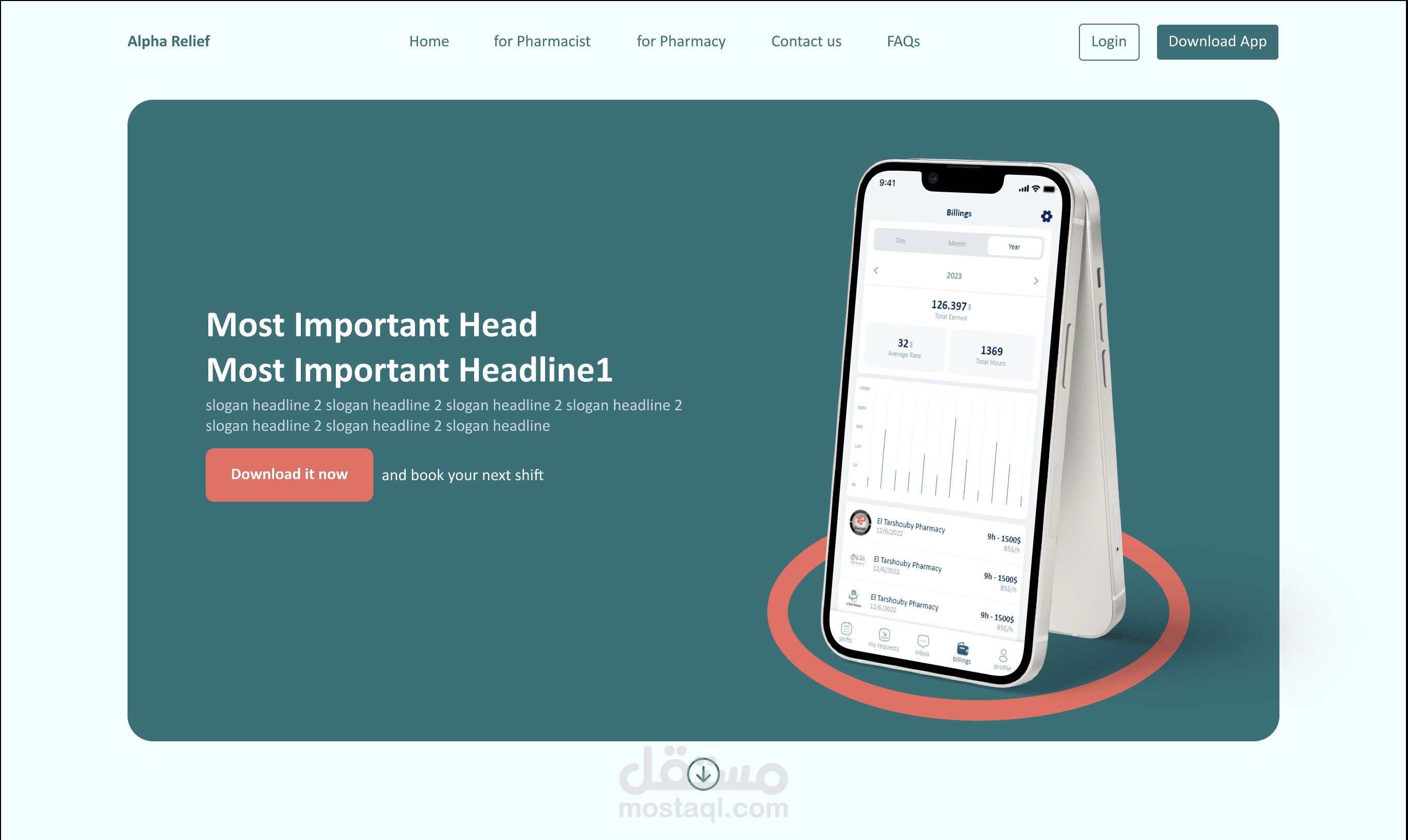 صفحه هبوط مودرن لشركه الفا