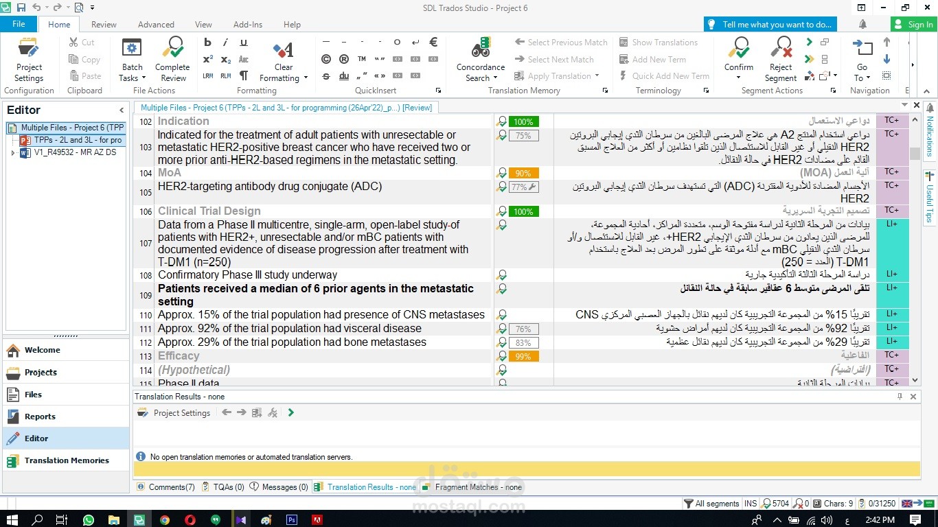 التدقيق اللغوي لترجمة استقصاء حول منتج صيدلي جديد