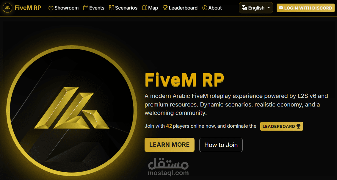 موقع FiveM مبني باستخدام لغة PHP ومتكامل بالكامل مع خوادم FiveM يدعم العربية و الانجليزية، يعرض بيانات اللاعبين، والمتجر، ولوحة المتصدرين، والأحداث بتصميم احترافي، مع نظام إشعارات متكامل عبر Discord لإرسال التنبيهات والتحديثات بشكل تلقائي.