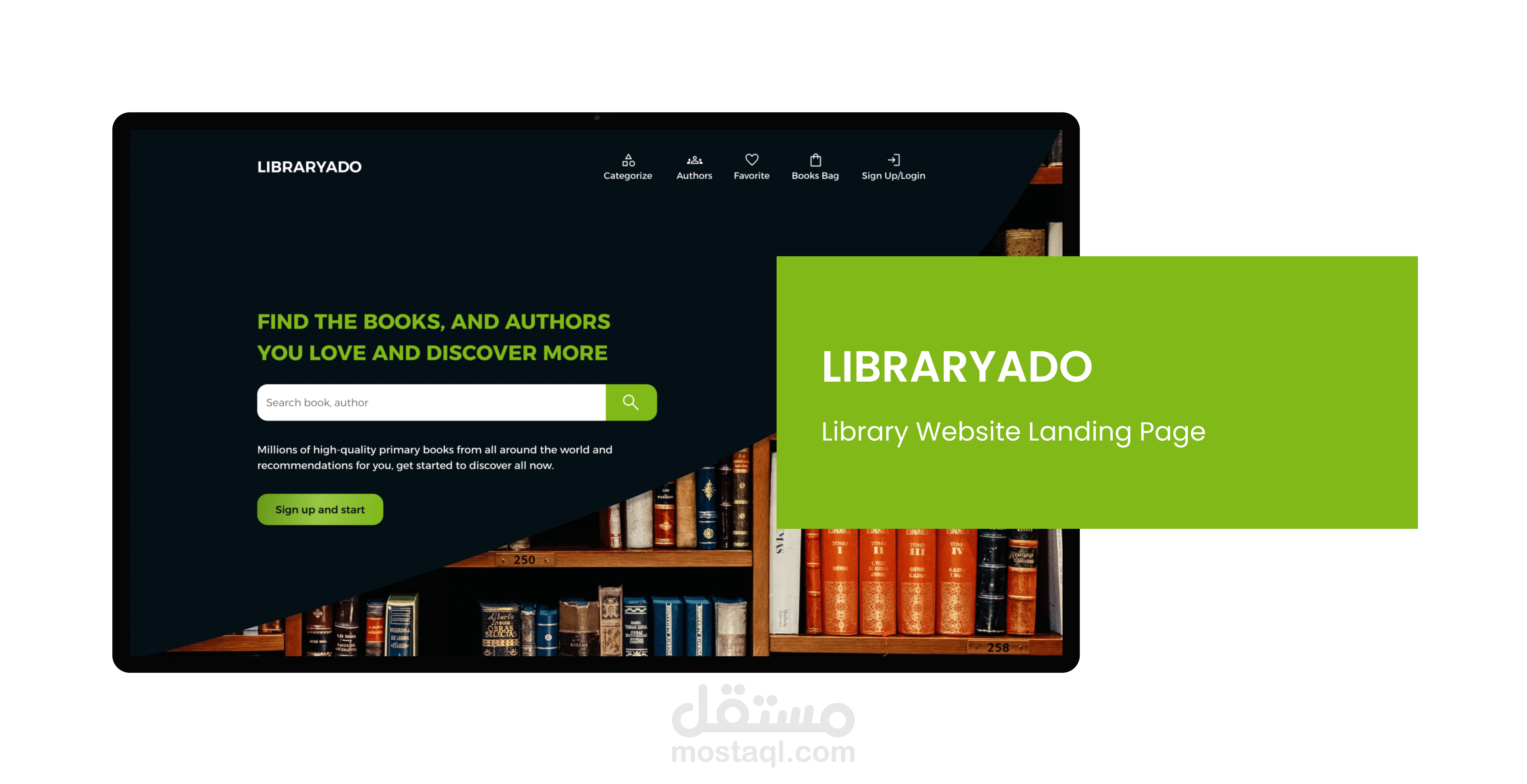libraryado - library website landing page