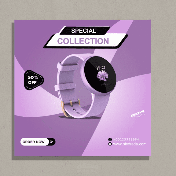 تصميم سوشيال ميديا ل Smart watch