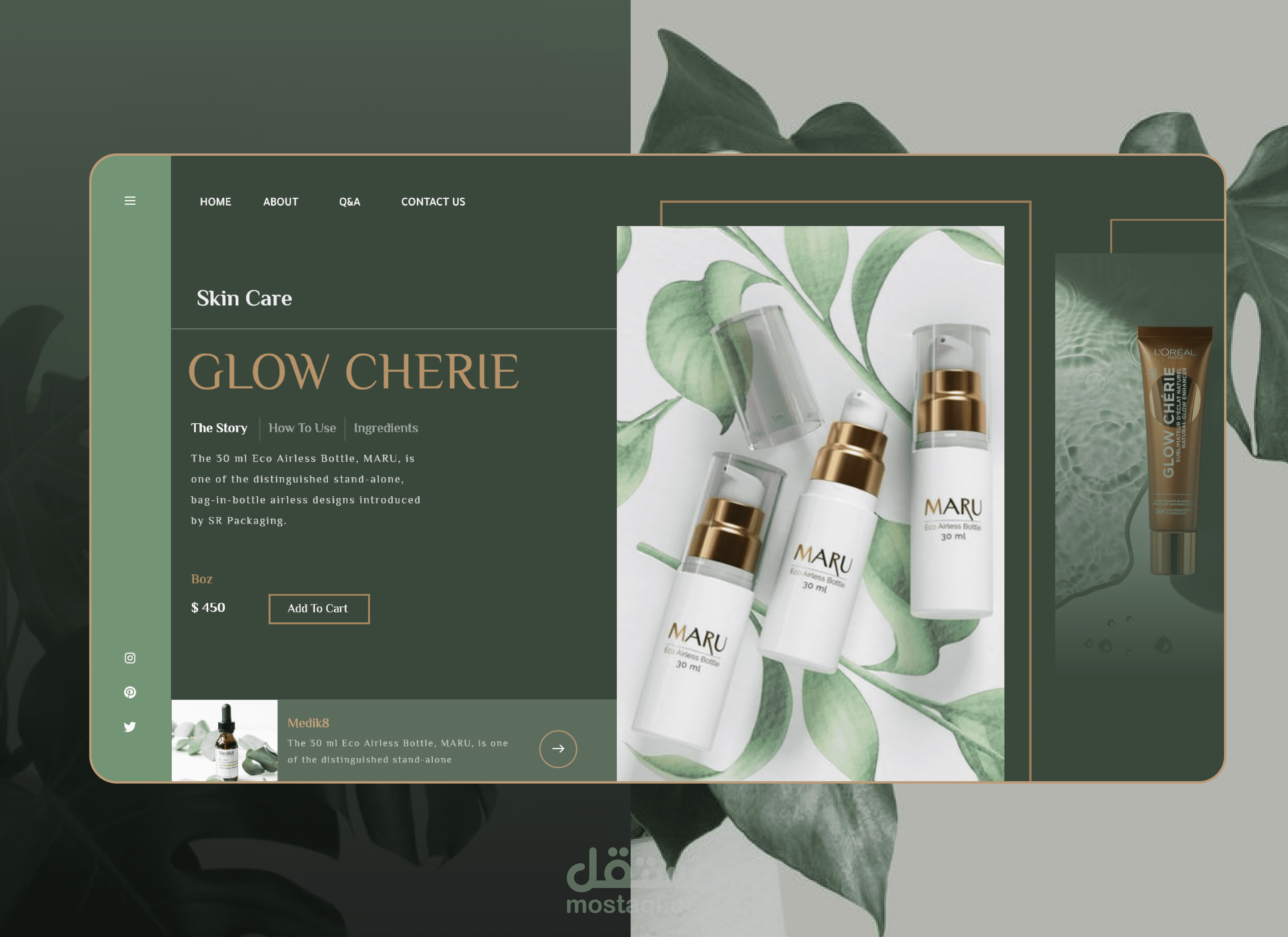skin care landing page