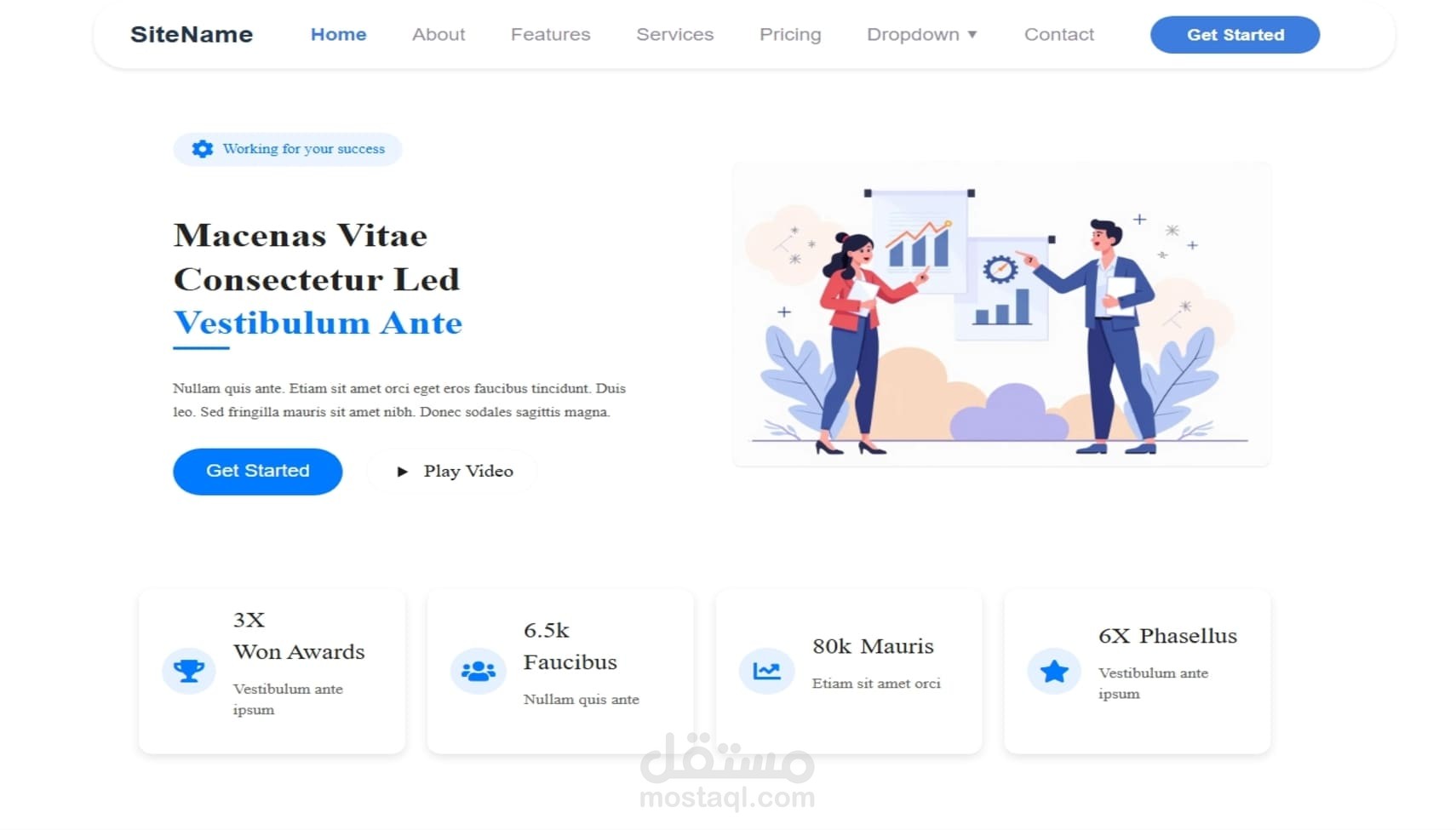 تصميم صفحة هبوط Landing Page باستخدام ,JS , HTML, CSS Responsive