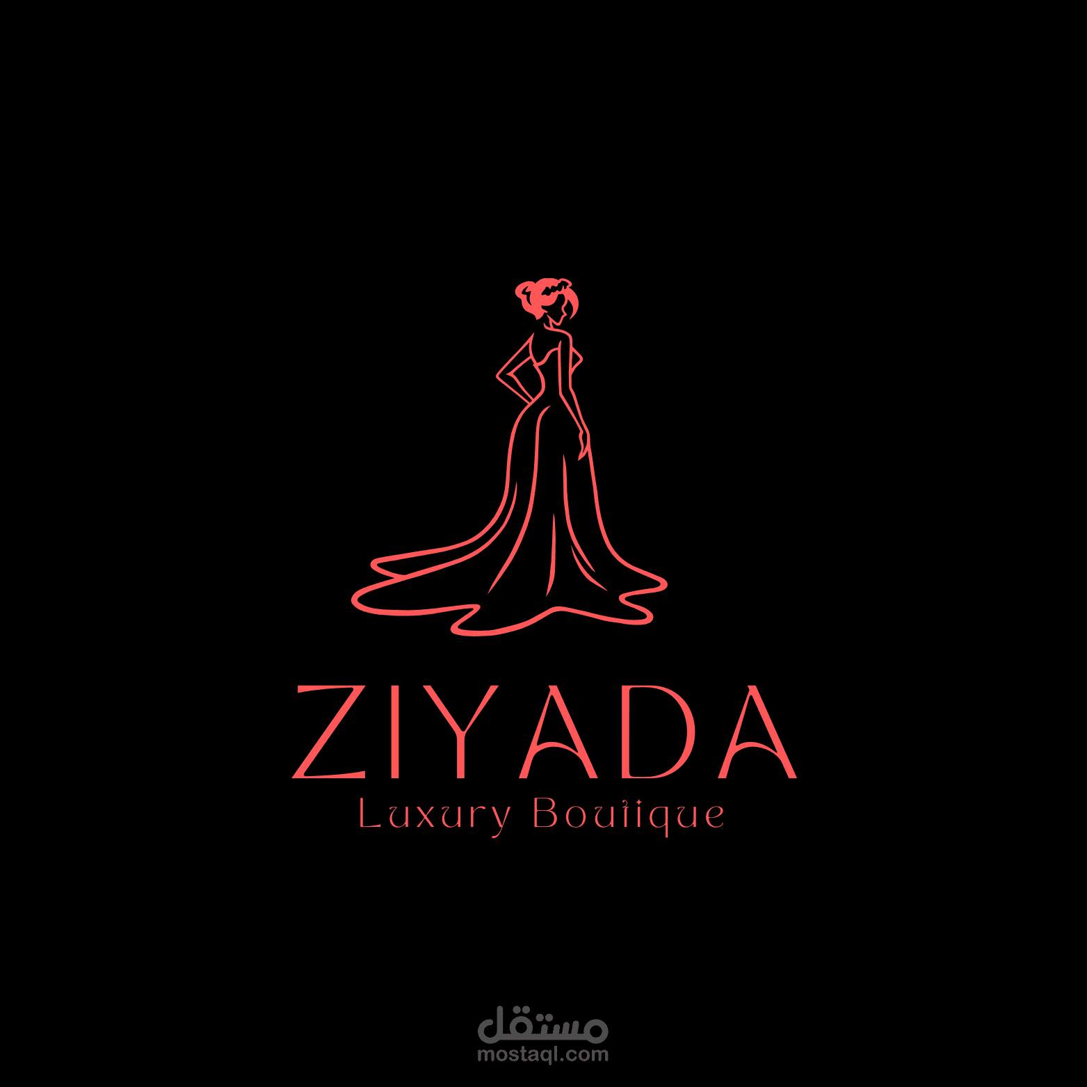 تصميم شعار وهوية بصرية لعلامة أزياء راقية (ZIYADA Luxury Boutique)