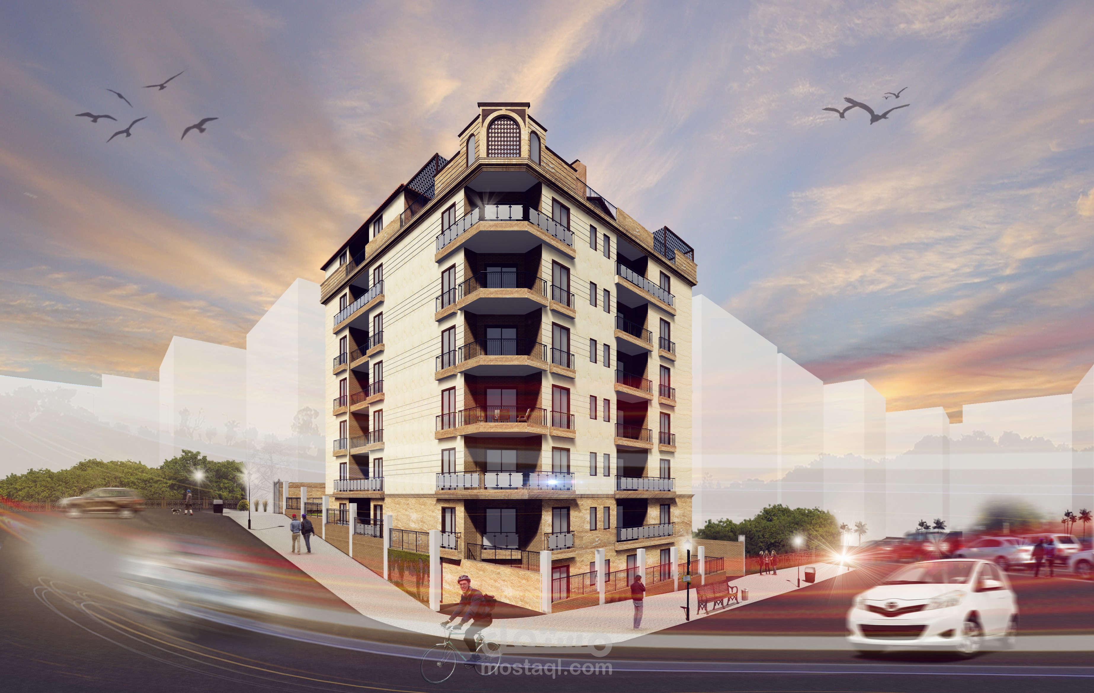 تصميم واجهه ومنظور 3D