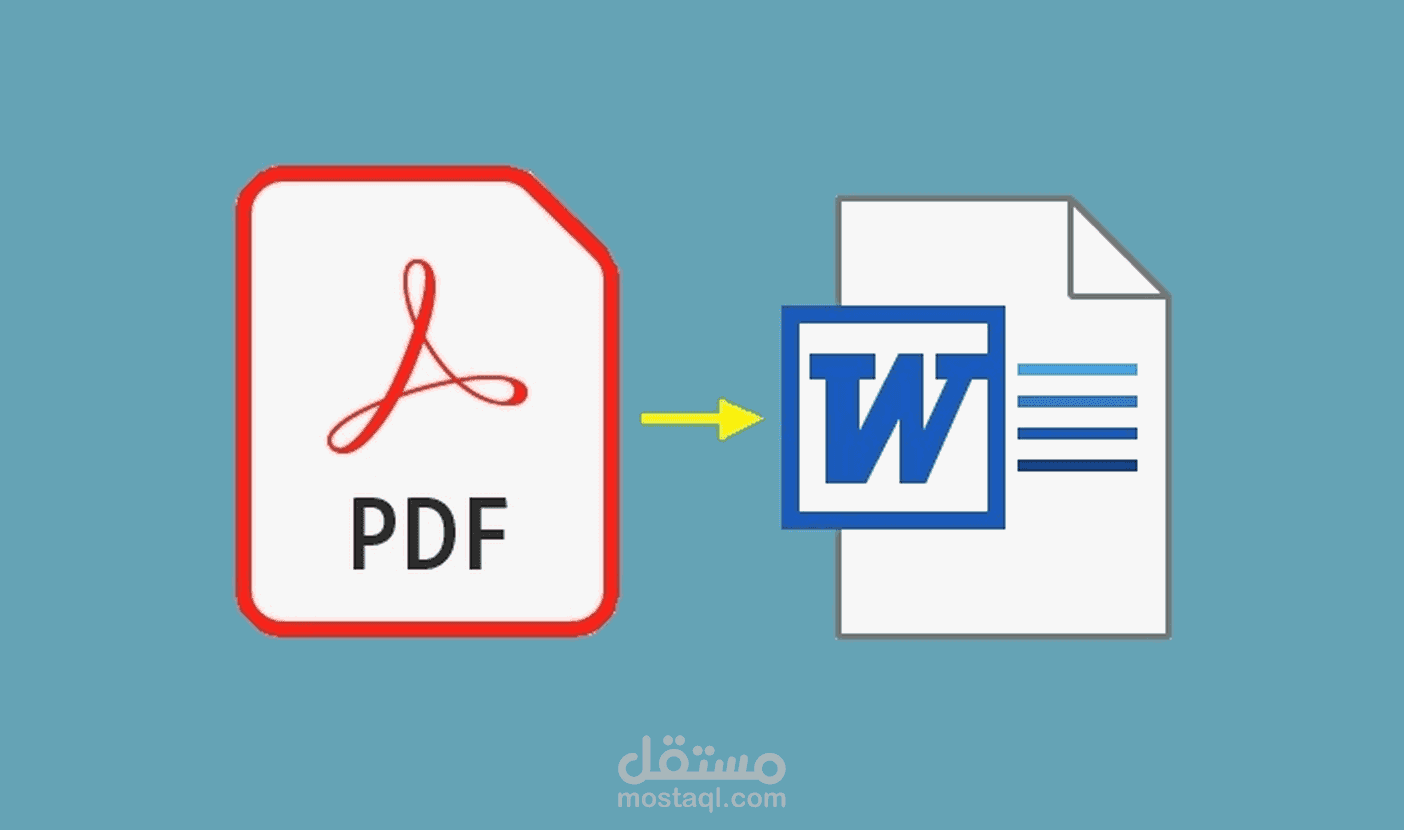 تحويل ثنائي اللغة (عربي/إنكليزي) من PDF إلى Word وتفريغ صور إلى نصوص JPEG إلى Word