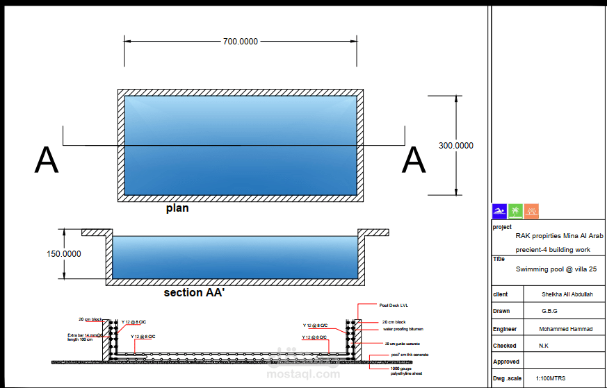 تصميم وتنفيذ مسبح في رأس الخيمة في الإمارات