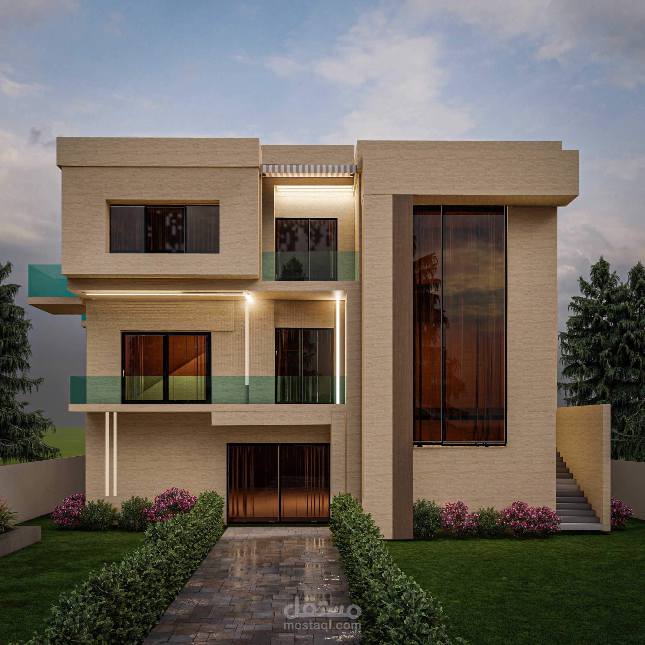 تصميم فيلا مودرن في فلسطين