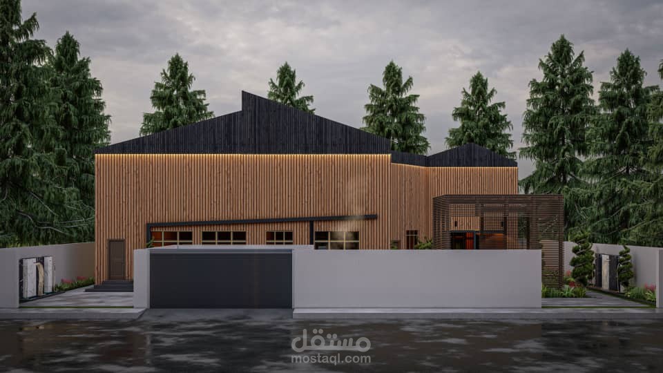 تصميم خارجي وداخلي كوخ