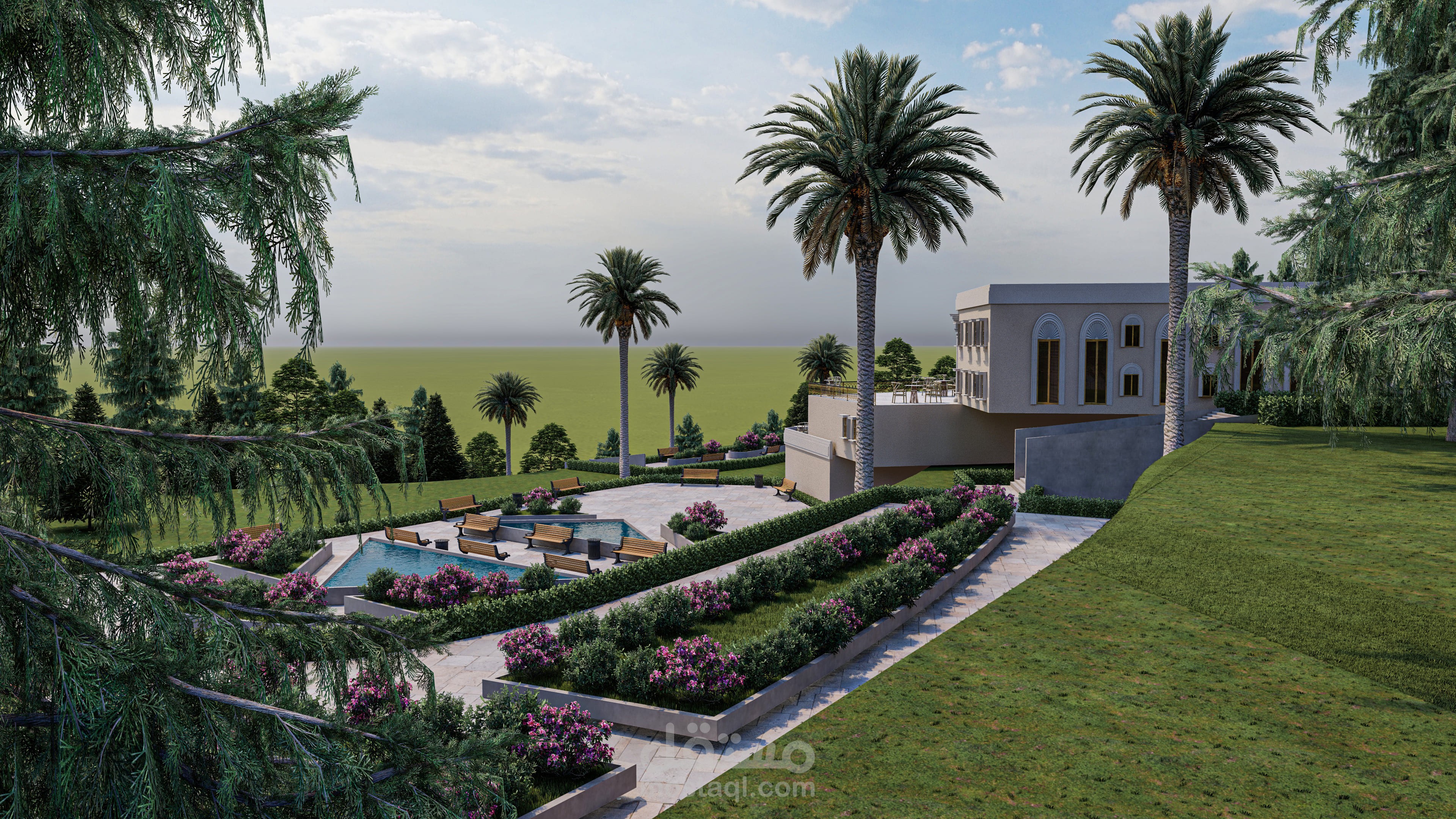 مركز دراسات معمارية على أرض جبلية