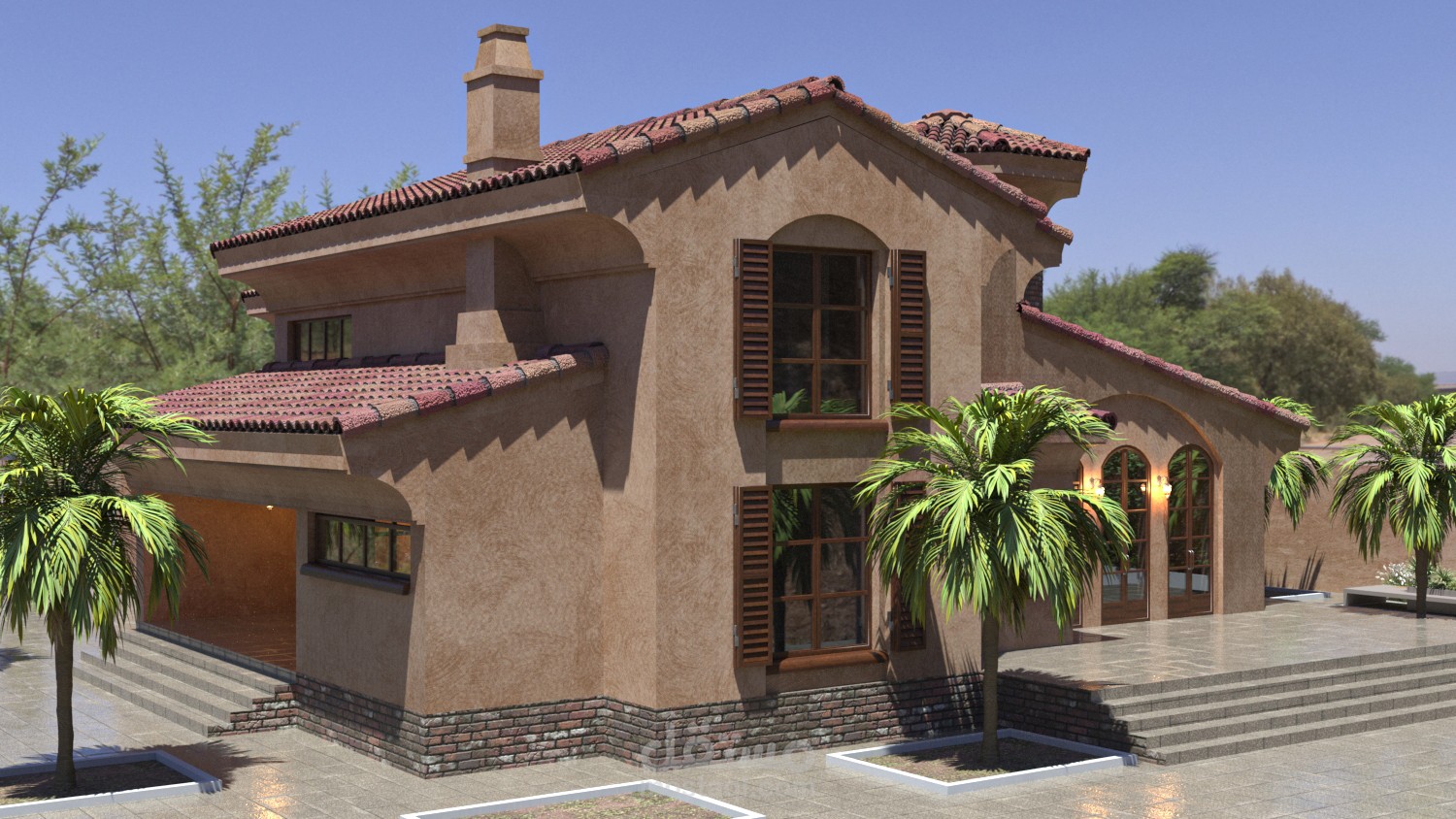 تصميم فيلا على النمط الإسباني