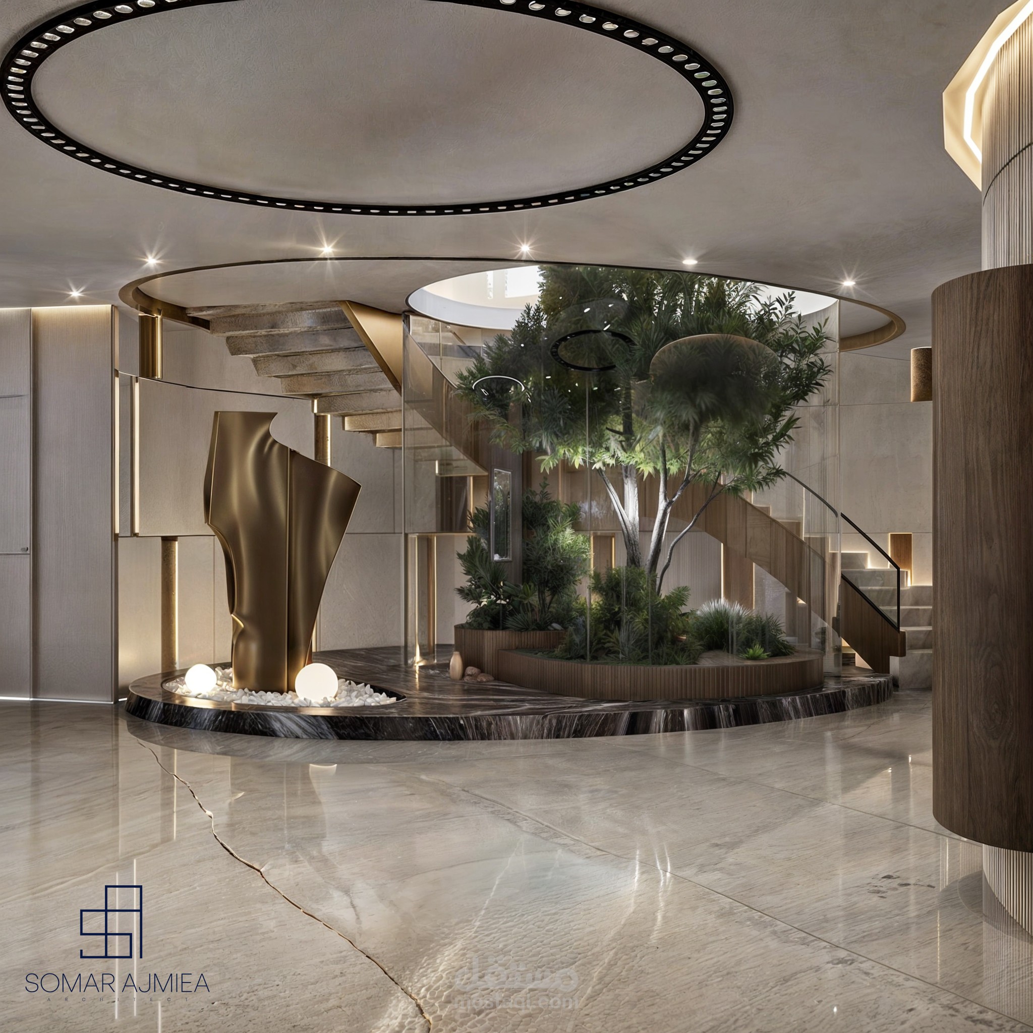 تصميم صالة ضمن فيلا  في مدينة العين