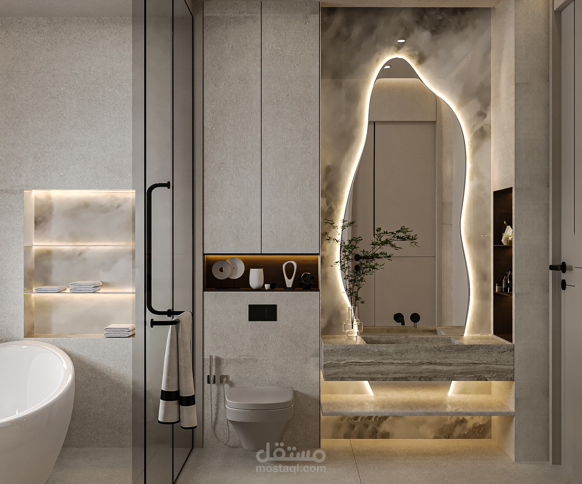 تصميم حمام مودرن