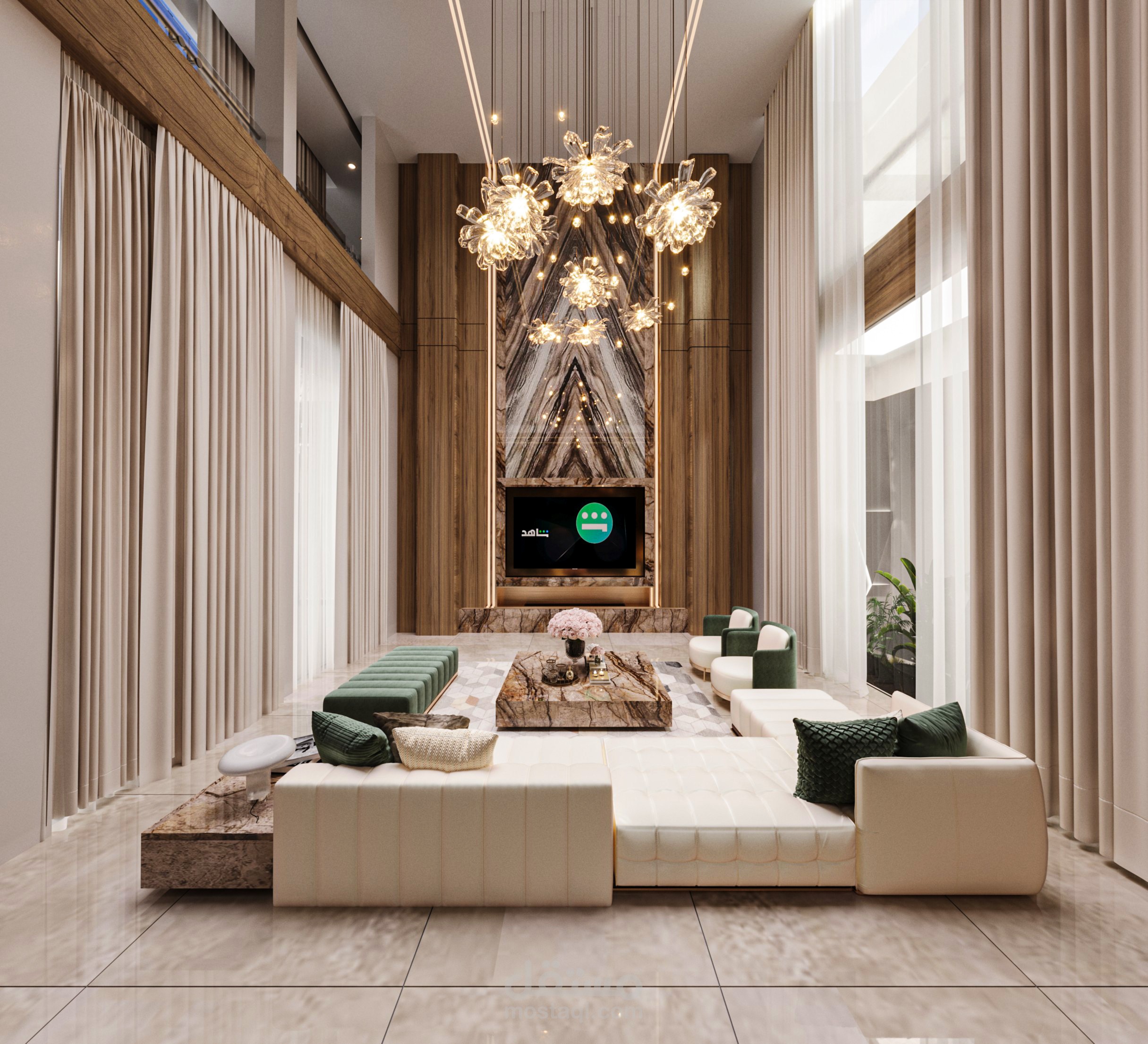 تصميم صالة معيشة double high