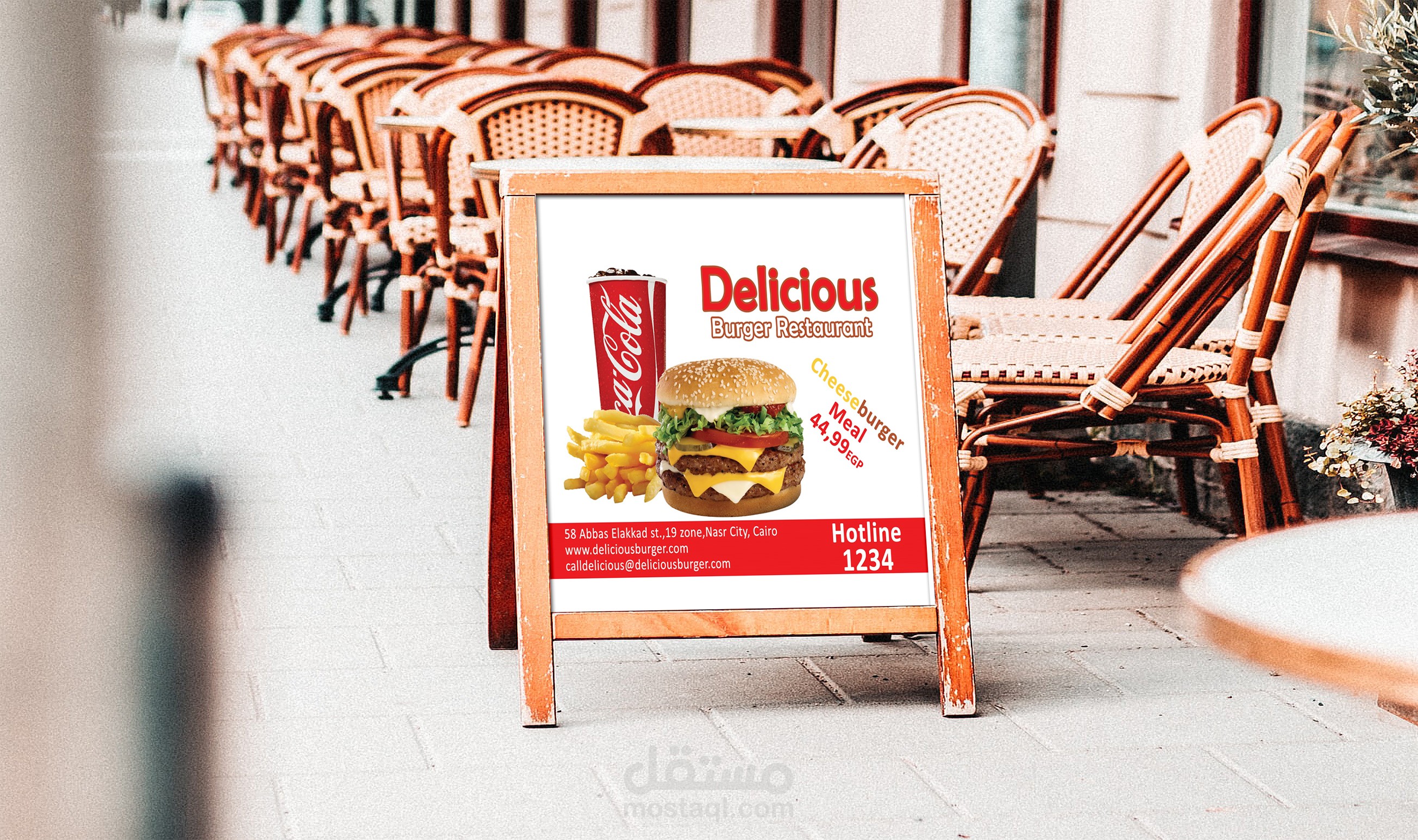 إعلان وجبة جديدة بمحل برجر