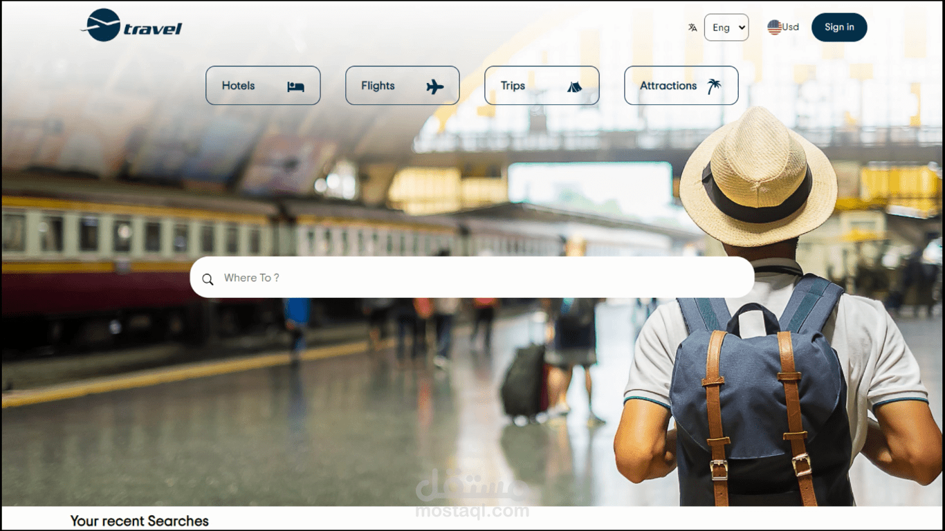 تطوير موقع Travel بواسطة React