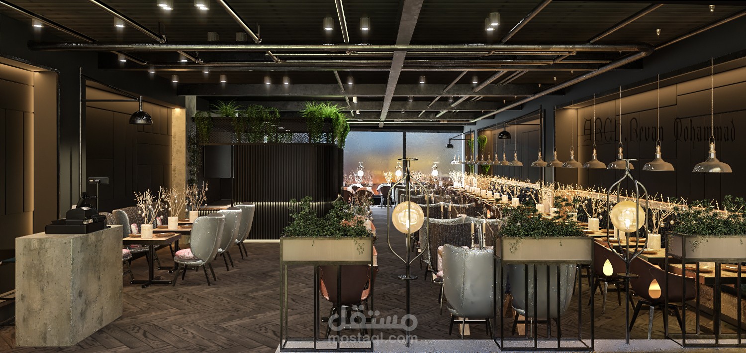 تصميم مطعم صناعي