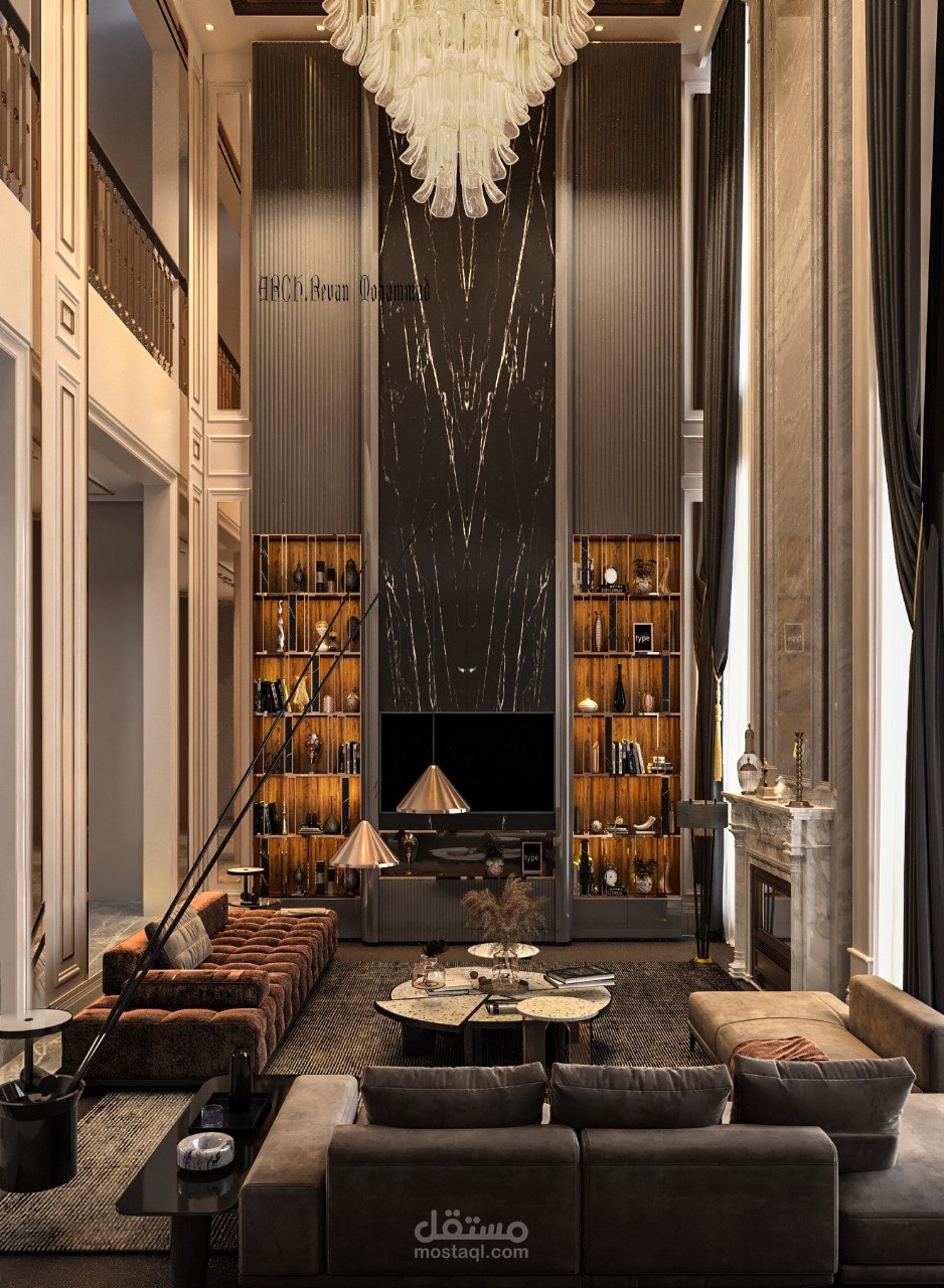 تصميم صالة عائلية دبل هاي في السعودية