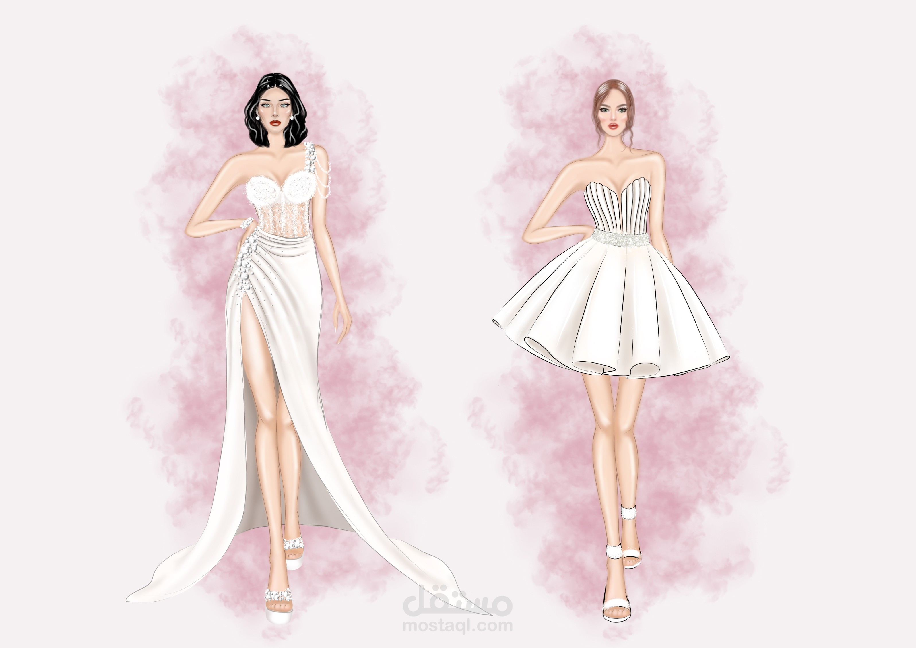 تصميم فساتين عصرية مستوحاة من اللؤلؤ