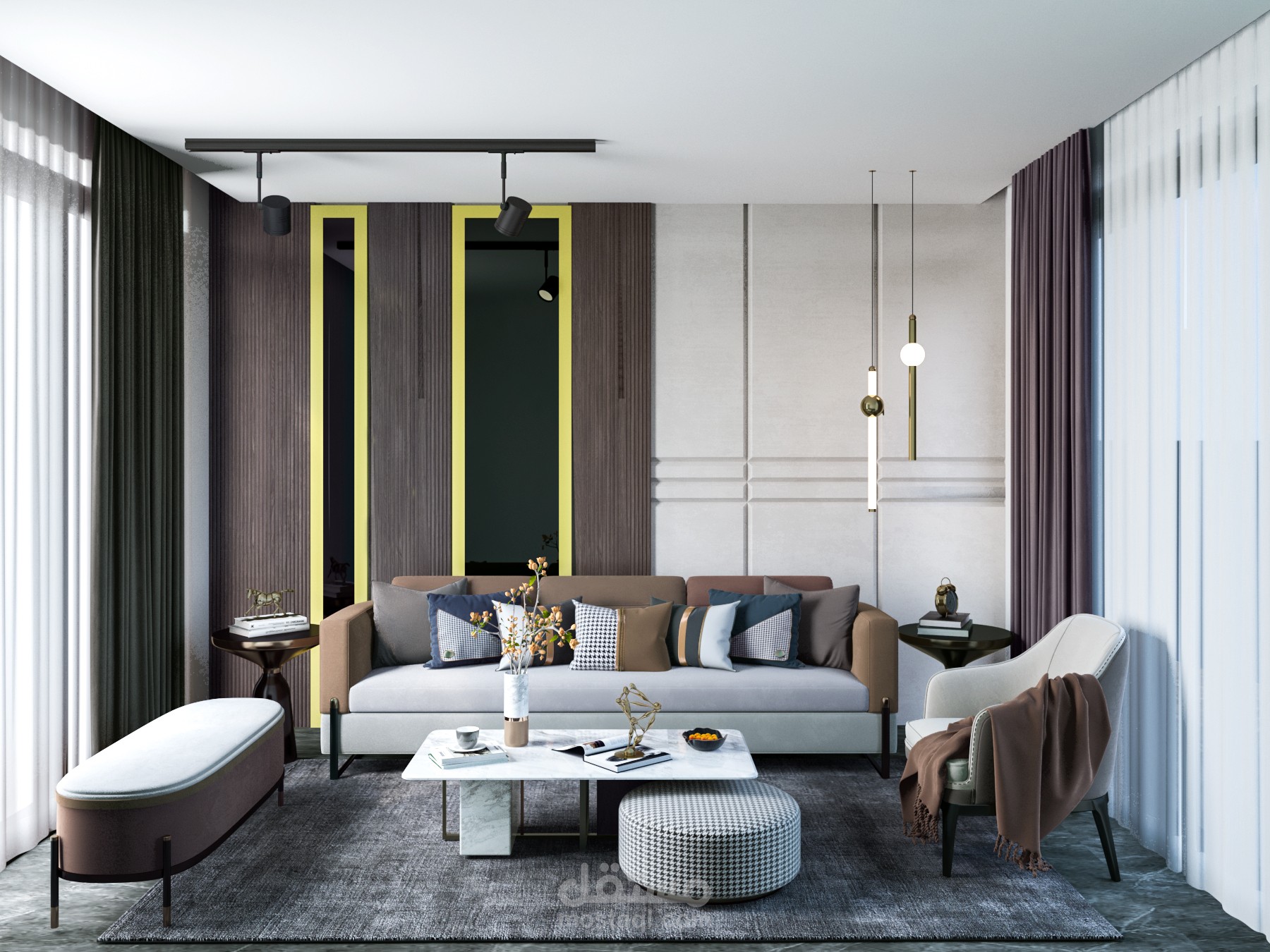 غرفة معيشة مودرن