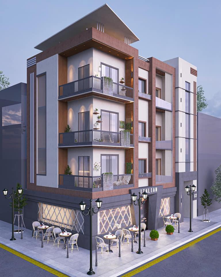 تصميم خارجي لبناء سكني