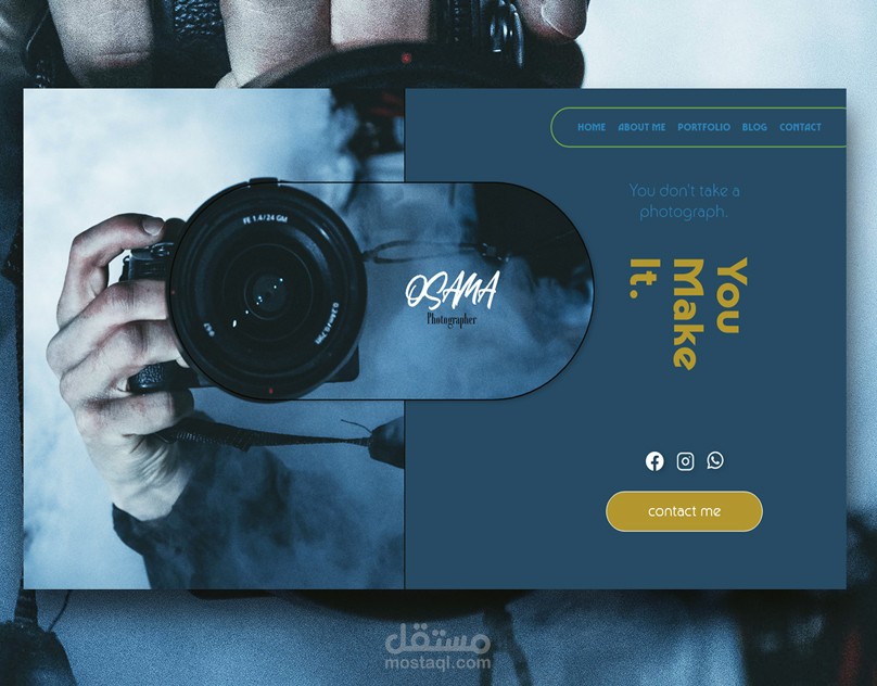 تصميم صفحة هبوط لمصور فوتوغرافي