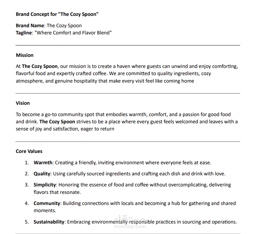 ملف تعريفي لتسويق مطعم