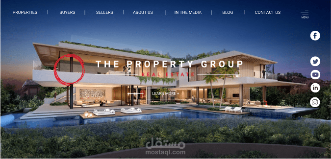 تصميم موقع الكترونى و  landing page لشركه استثمار و تطوير عقارى