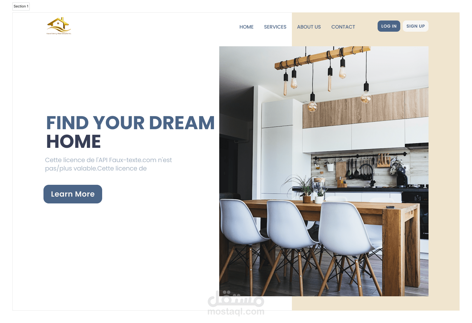 UI design for Real Estate landing page