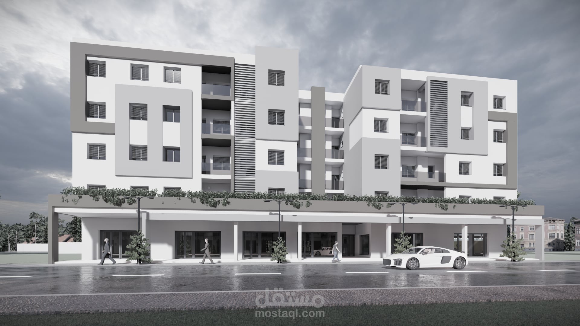 مشروع إنشاء مبنى للاستخدام السكني والتجاري