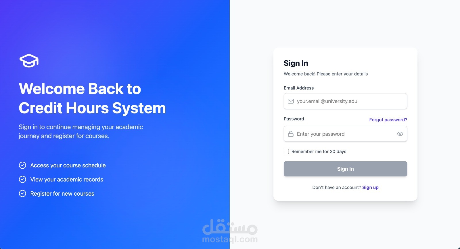 Credit Hours Management System