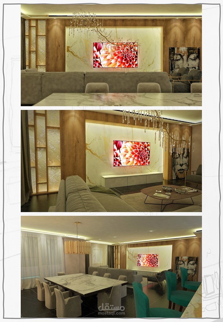 reseption design جزء من تصميم شقه سكنيه