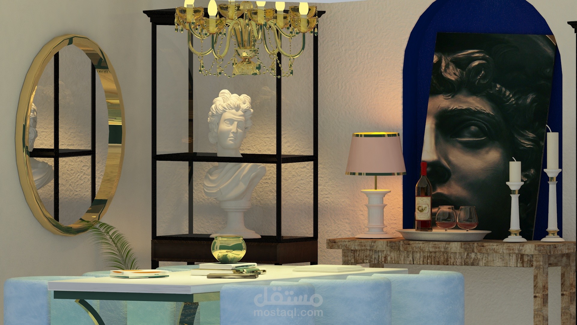 dinning room تصميم غرفه سفره جزء من تصميم شقه سكنيه