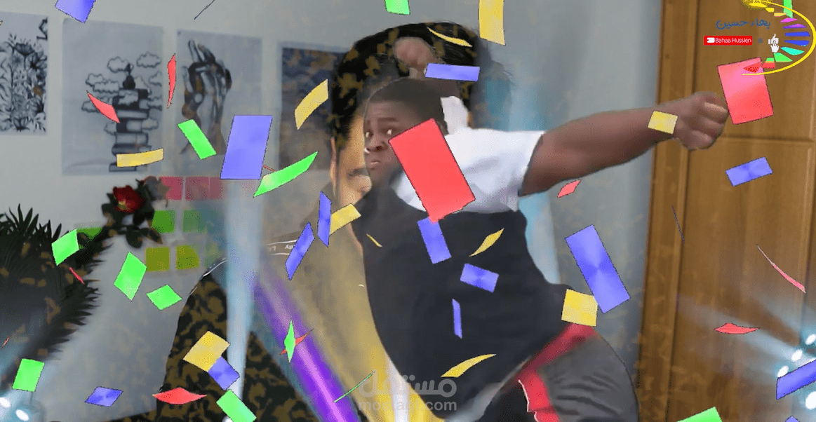 مونتاج لشخص يتكلم أمام الكاميرا