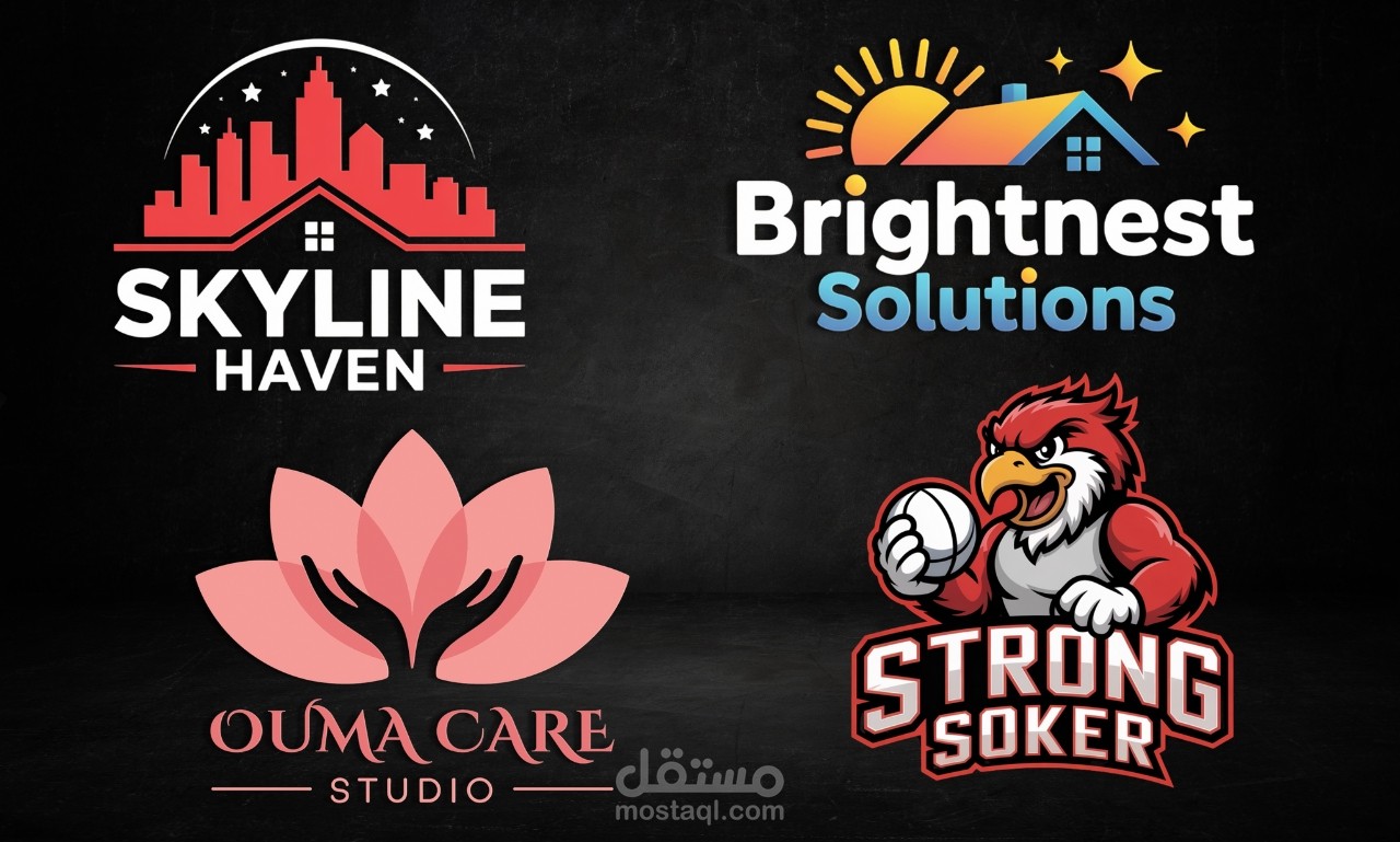 تصميم شعارات احترافية لعلامات تجارية بأساليب متنوعة