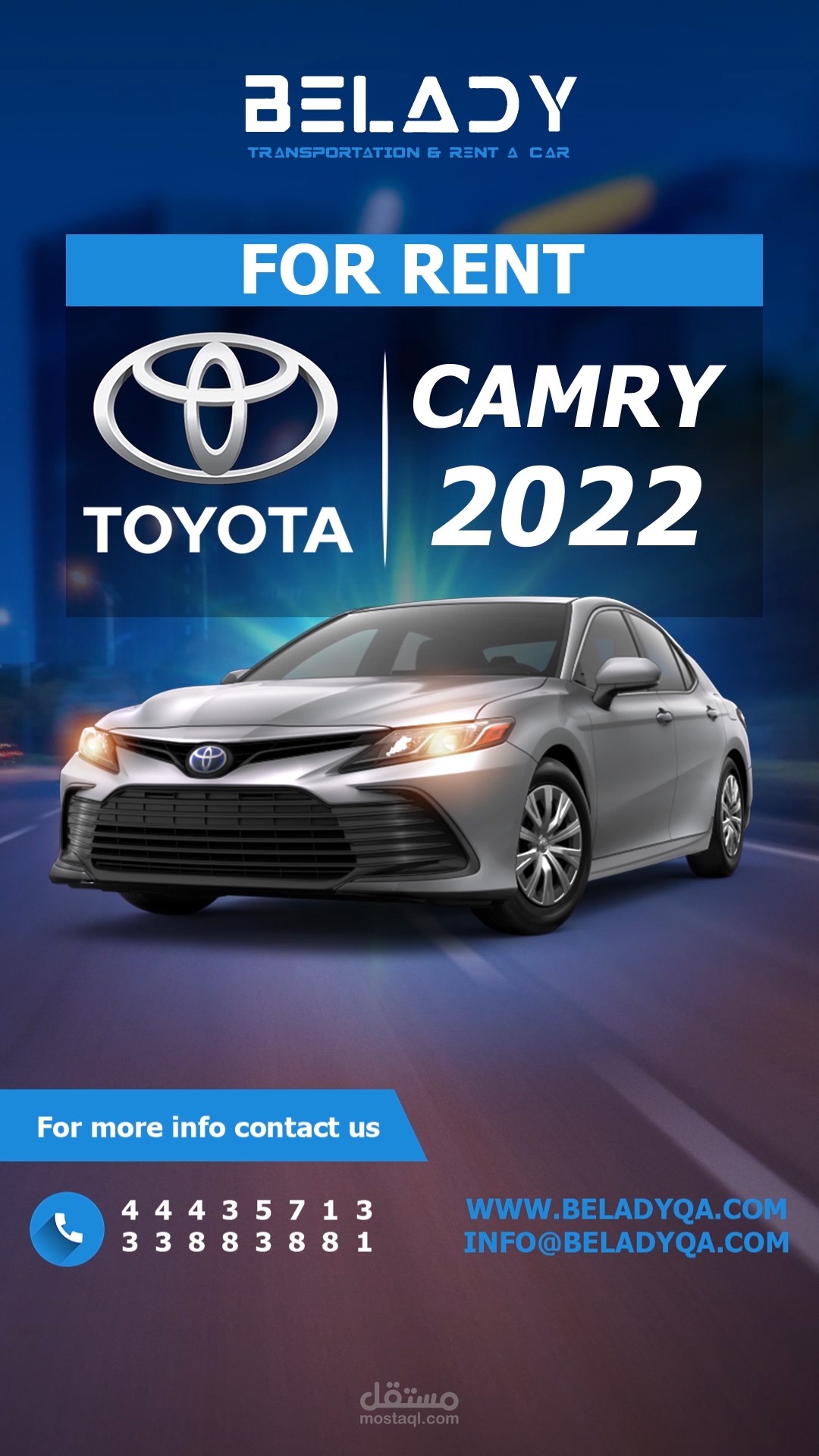 Motion graphic ad reel for car rental agency