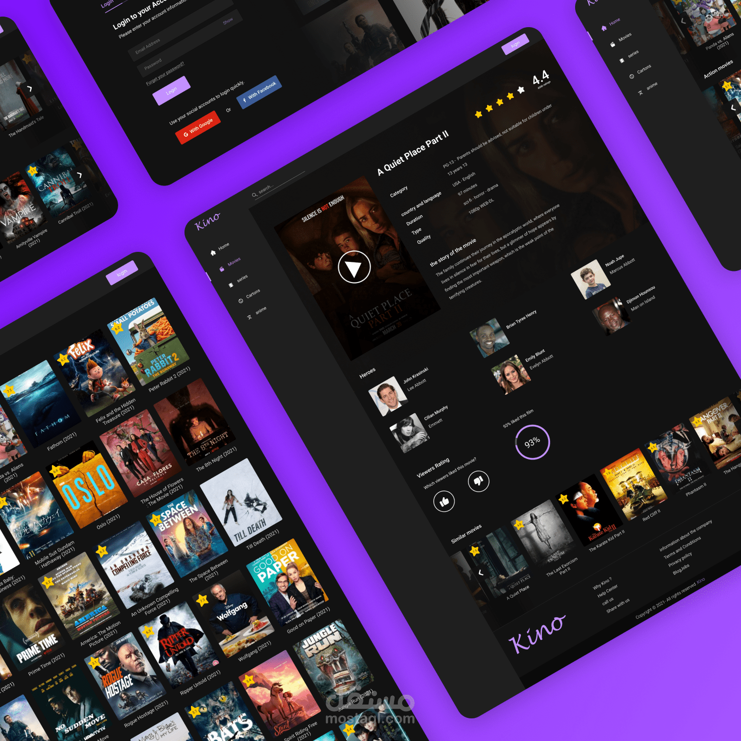 تصميم UI لمنصة افلام و مسلسلات