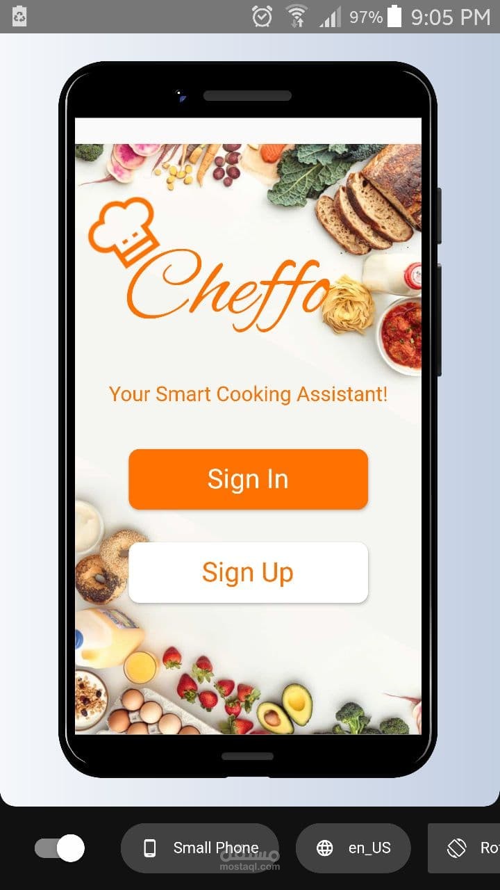 تطبيق cheffo : مساعد إعداد الوجبات الذكي (مبني باستخدام flutter)