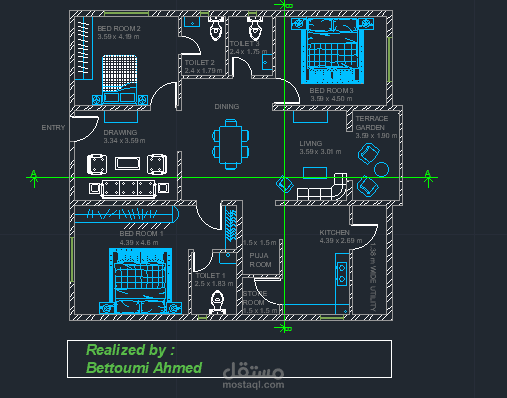رسوم هندسية وانشائية باستخدام autocad