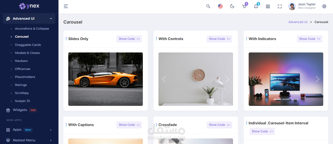 تصميم لوحة قيادة Admin Dashboard