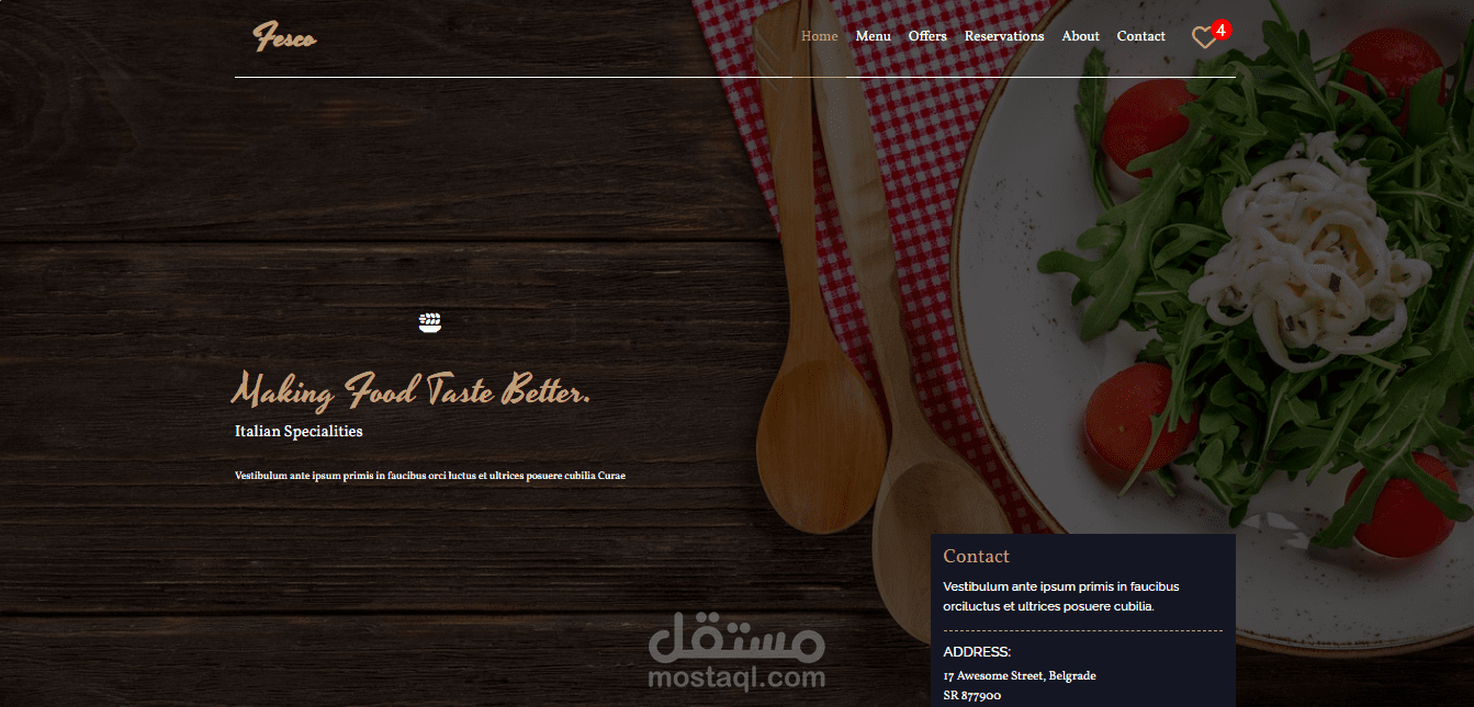 Fesco Restaurant Design On Figma