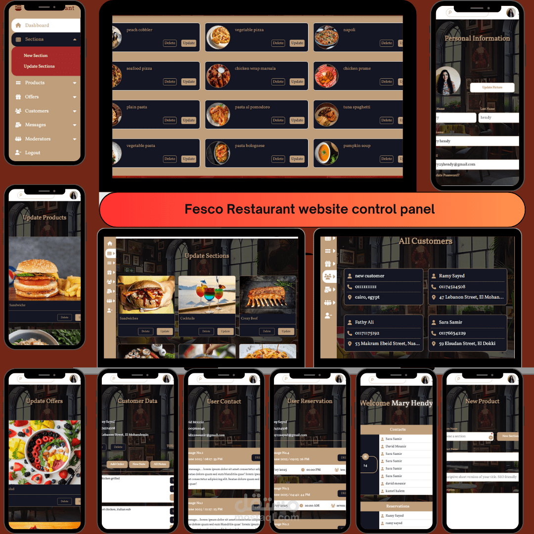 Fesco Restaurant Website Control Panel