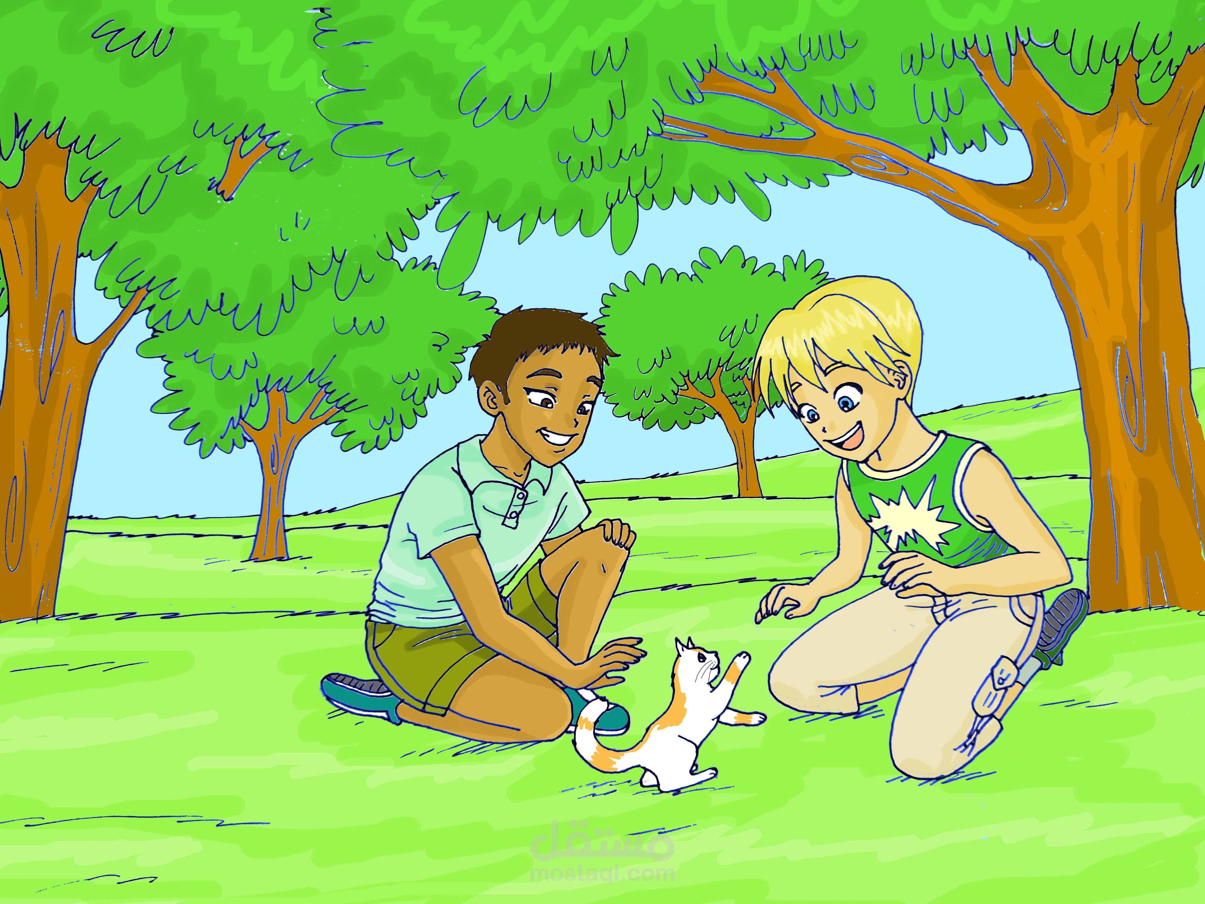 رسم مشهد قصصي